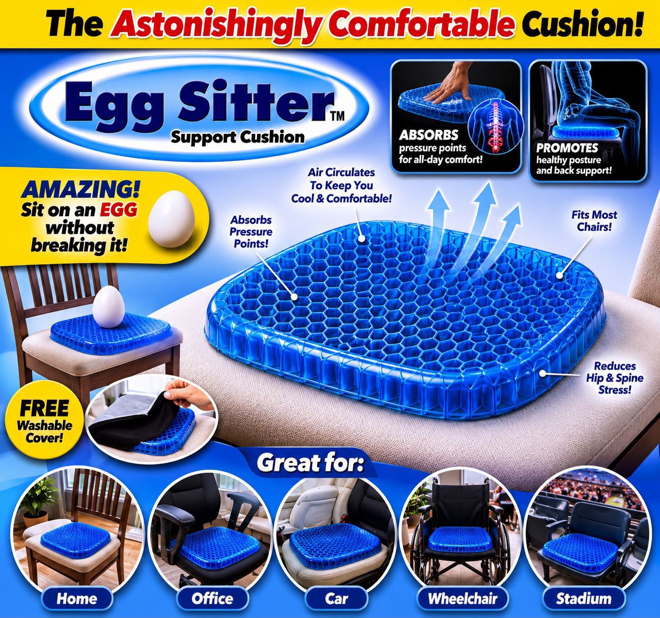 COJIN GEN ERGONOMICO -LUMBAL- GEL ELASTICORE
