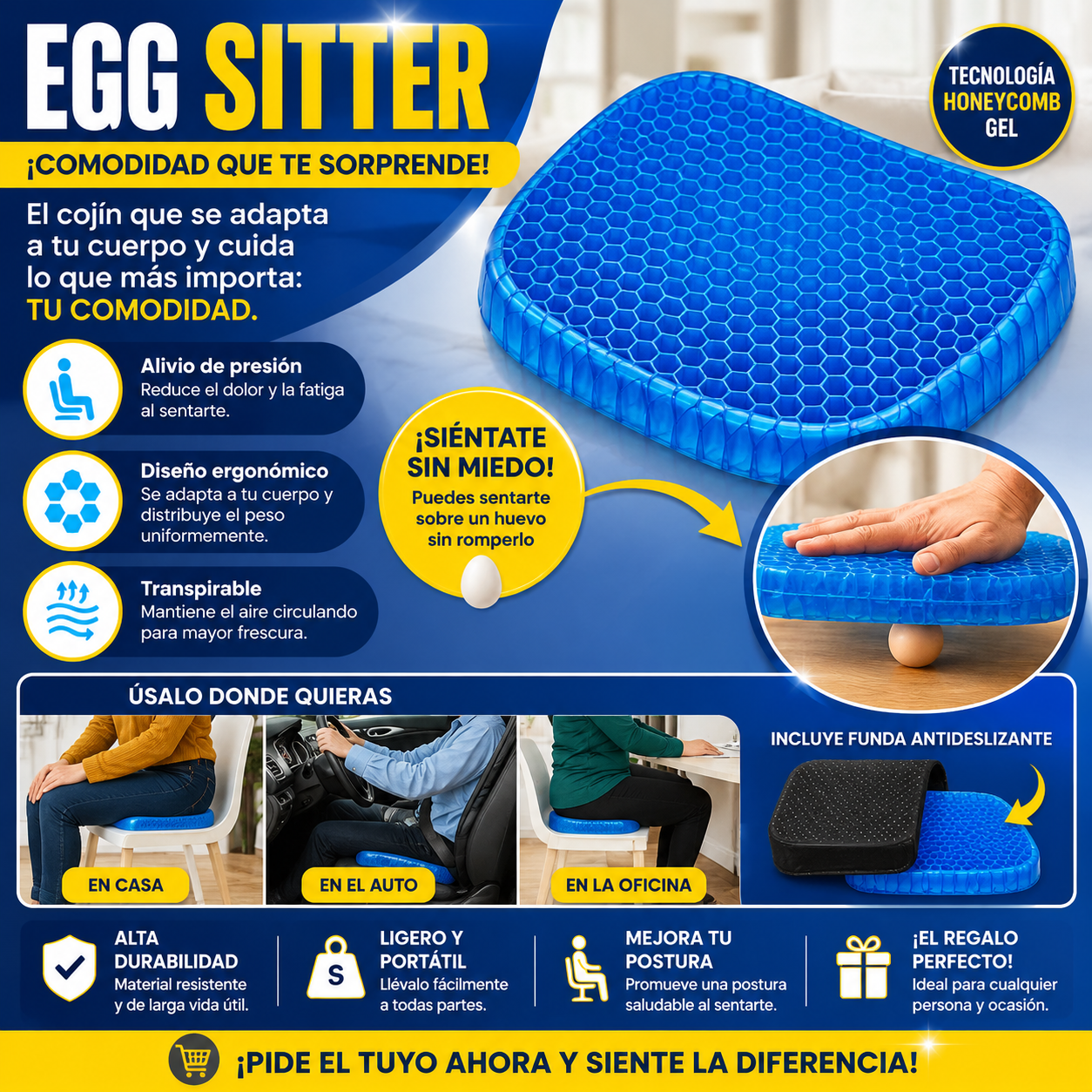 COJIN GEN ERGONOMICO -LUMBAL- GEL ELASTICORE